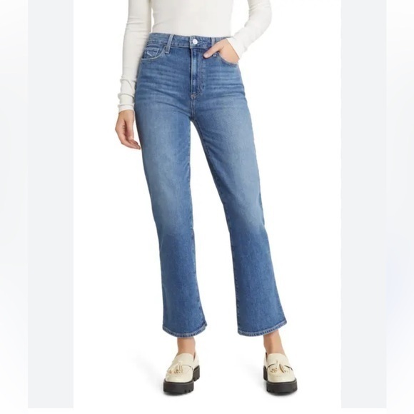 Abercrombie & Fitch Denim - Abercrombie & Finch Simone Highrise Cropped Flare With Raw Hem Blue Cotton Jean
